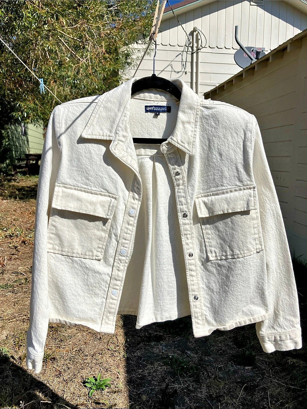 Levi's Made & Crafted Cropped Denim Jacket White Small Like New